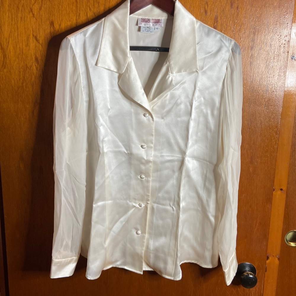 Vintage Maggy London silk blouse size 12